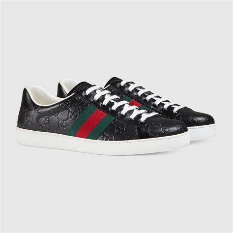 replica ace gucci signature sneaker black gucci signature|Gucci Ace Sneakers .